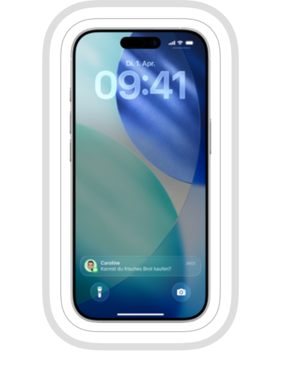 Ein iPhone vibriert, um eine Person über einen Hinweis zu informieren.