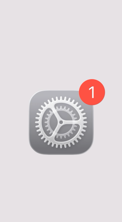 The System Settings notification highlights that a software update is waiting.