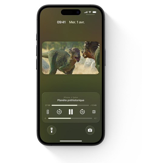 iPhone montrant les commandes intégrées de l’Apple TV