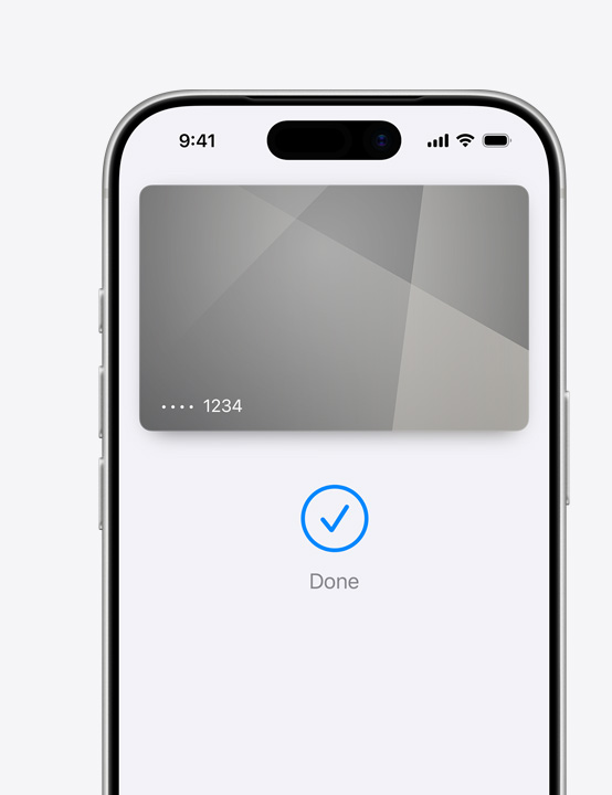 Μερική οθόνη iPhone, που δείχνει τη χρήση της Mastercard στο Apple Pay