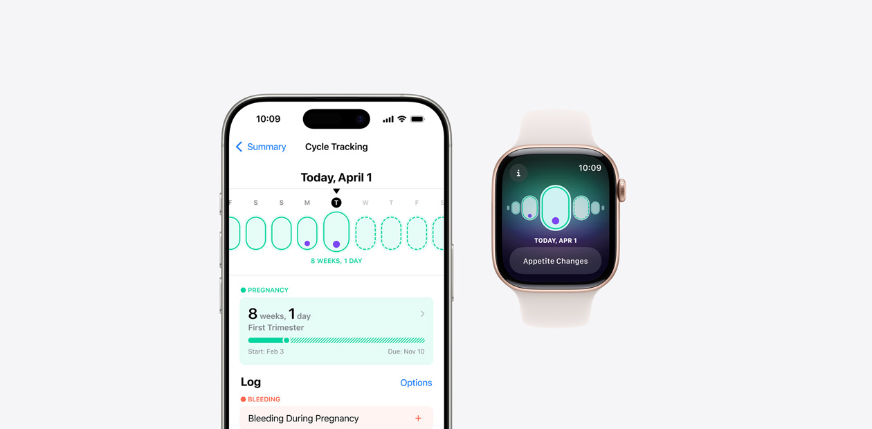 The Cycle Tracking software on iPhone and Apple Watch.