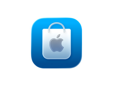 App Apple Store, ícono de bolsa, azul